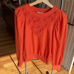 Anthropologie Orange Knit Sweater